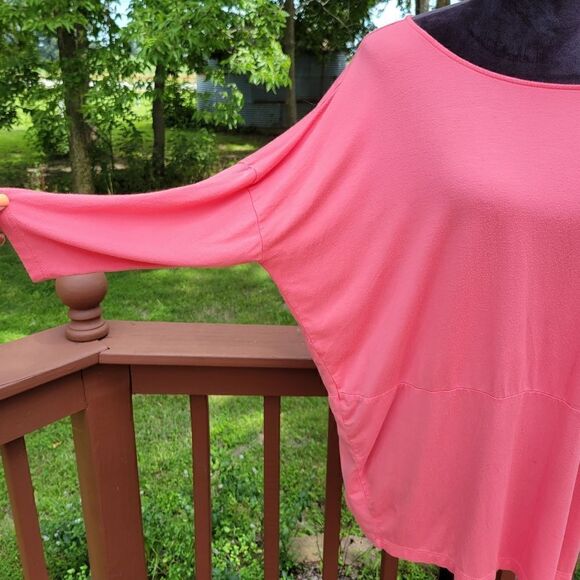 Avon Women's Coral Long Dolman Sleeve Boatneck Pullover Stretch Top Size S/M - Picture 11 of 12
